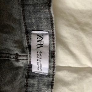 3/$50 Zara high waist grey ripped skinny jeans.